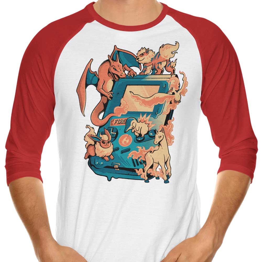 Fire Game 3/4 Sleeve Raglan - Adult & Kids T-Shirts, Sweatshirts & Hoodies apparel design preview 1