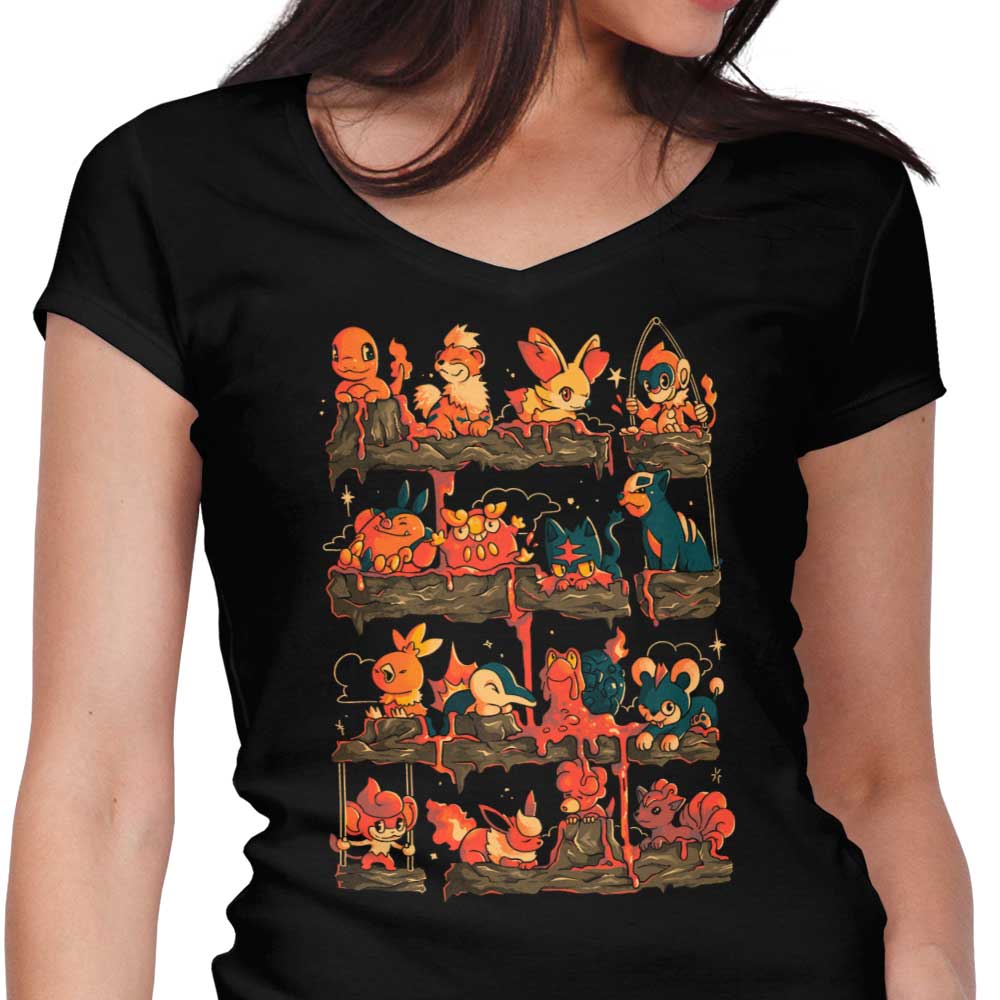 Fire Shelf Women's V-Neck - Adult & Kids T-Shirts, Sweatshirts & Hoodies apparel design preview 1
