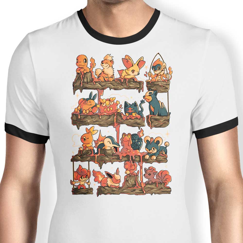 Fire Shelf Ringer - Adult & Kids T-Shirts, Sweatshirts & Hoodies apparel design preview 1