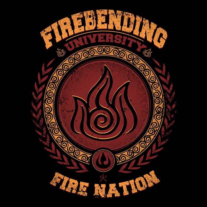 Firebending University Men's Apparel - Adult & Kids T-Shirts, Sweatshirts & Hoodies apparel design preview 2