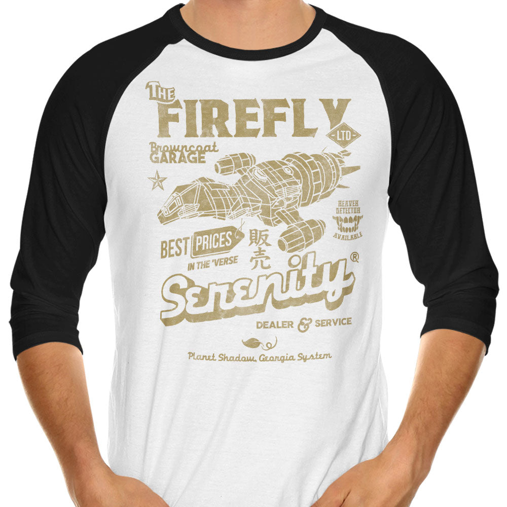Firefly Garage 3/4 Sleeve Raglan - Adult & Kids T-Shirts, Sweatshirts & Hoodies apparel design preview 1
