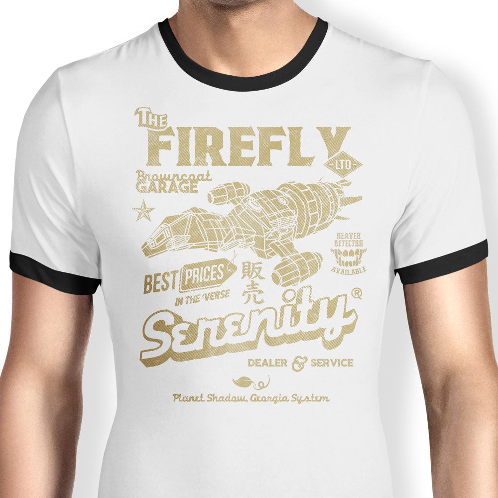 Firefly Garage Ringer - Adult & Kids T-Shirts, Sweatshirts & Hoodies apparel design preview 1