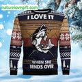Fishing I Love It When She Bends Over Ugly Christmas Sweater product image