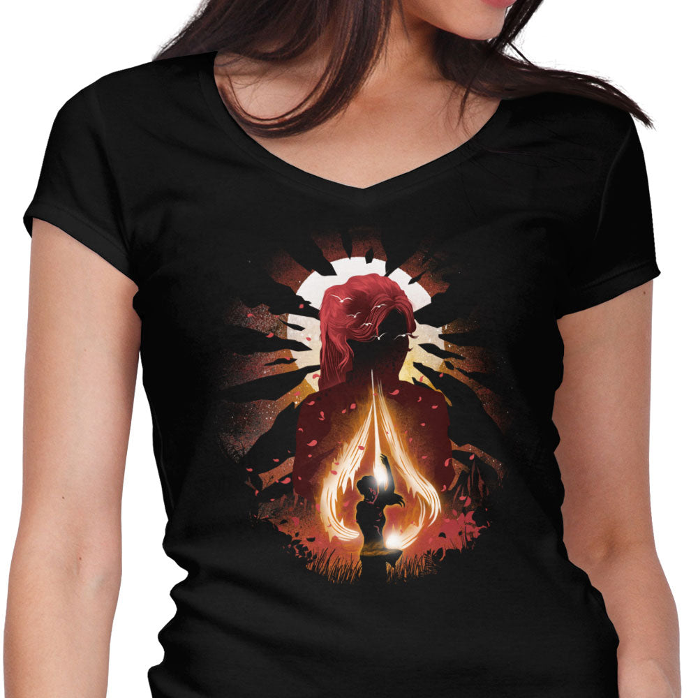 Flamebound Women's V-Neck - Adult & Kids T-Shirts, Sweatshirts & Hoodies apparel design preview 1