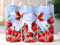 Cardinals Birds and Roses 20 oz Skinny Tumbler Cup - Adult & Kids T-Shirts, Sweatshirts & Hoodies apparel design preview 1
