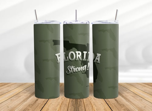 Florida Strong 20 oz Skinny Tumbler Cup With Straw - Adult & Kids T-Shirts, Sweatshirts & Hoodies apparel design preview 1