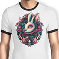 Follow the White Rabbit Ringer - Adult & Kids T-Shirts, Sweatshirts & Hoodies apparel design preview 1