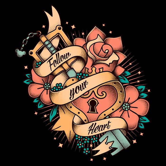 Follow Your Heart Tank Top - Adult & Kids T-Shirts, Sweatshirts & Hoodies apparel design preview 2
