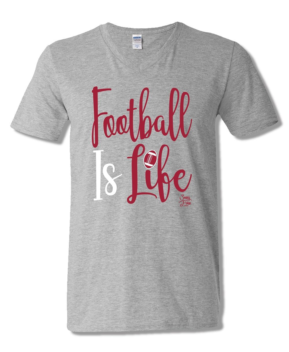 Sassy Frass Football is Life V-neck Bright Girlie - Adult & Kids T-Shirts, Sweatshirts & Hoodies apparel design preview 1