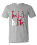 Sassy Frass Football is Life V-neck Bright Girlie - Adult & Kids T-Shirts, Sweatshirts & Hoodies apparel design preview 1