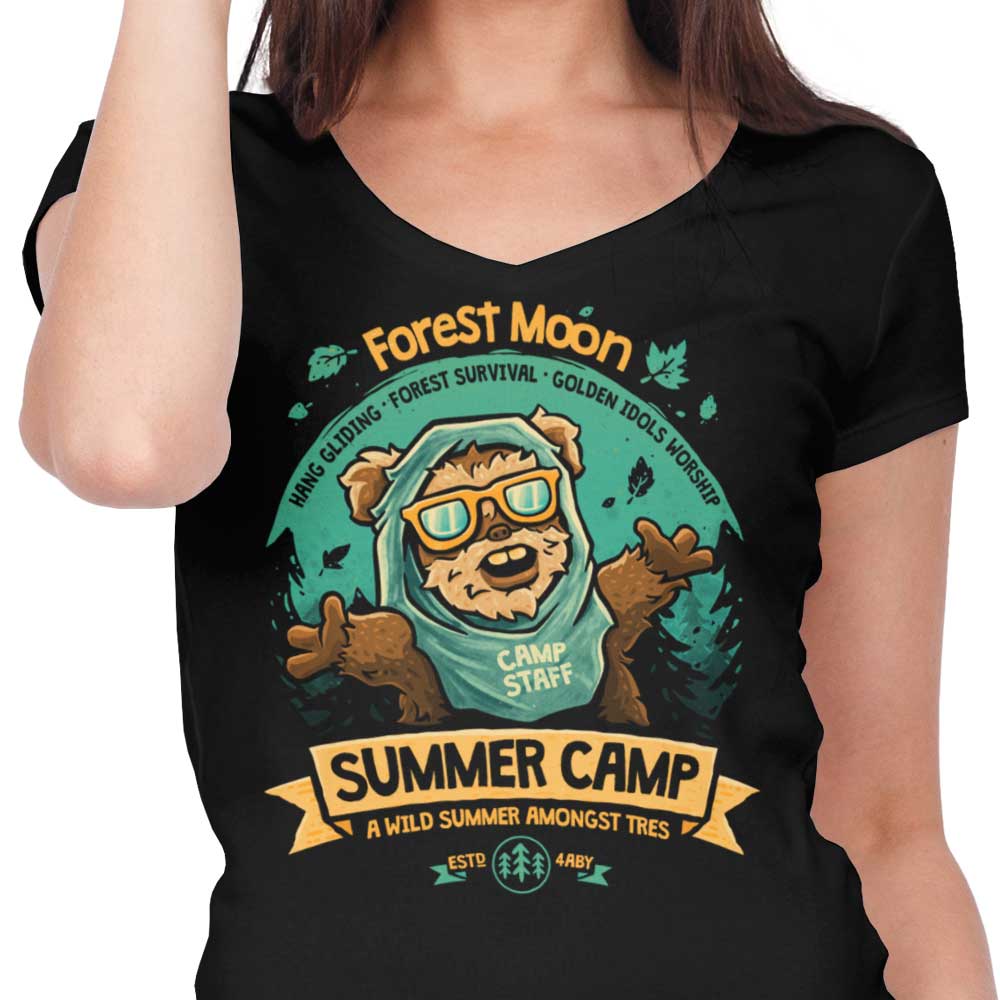 Forest Moon Summer Camp Women's V-Neck - Adult & Kids T-Shirts, Sweatshirts & Hoodies apparel design preview 2