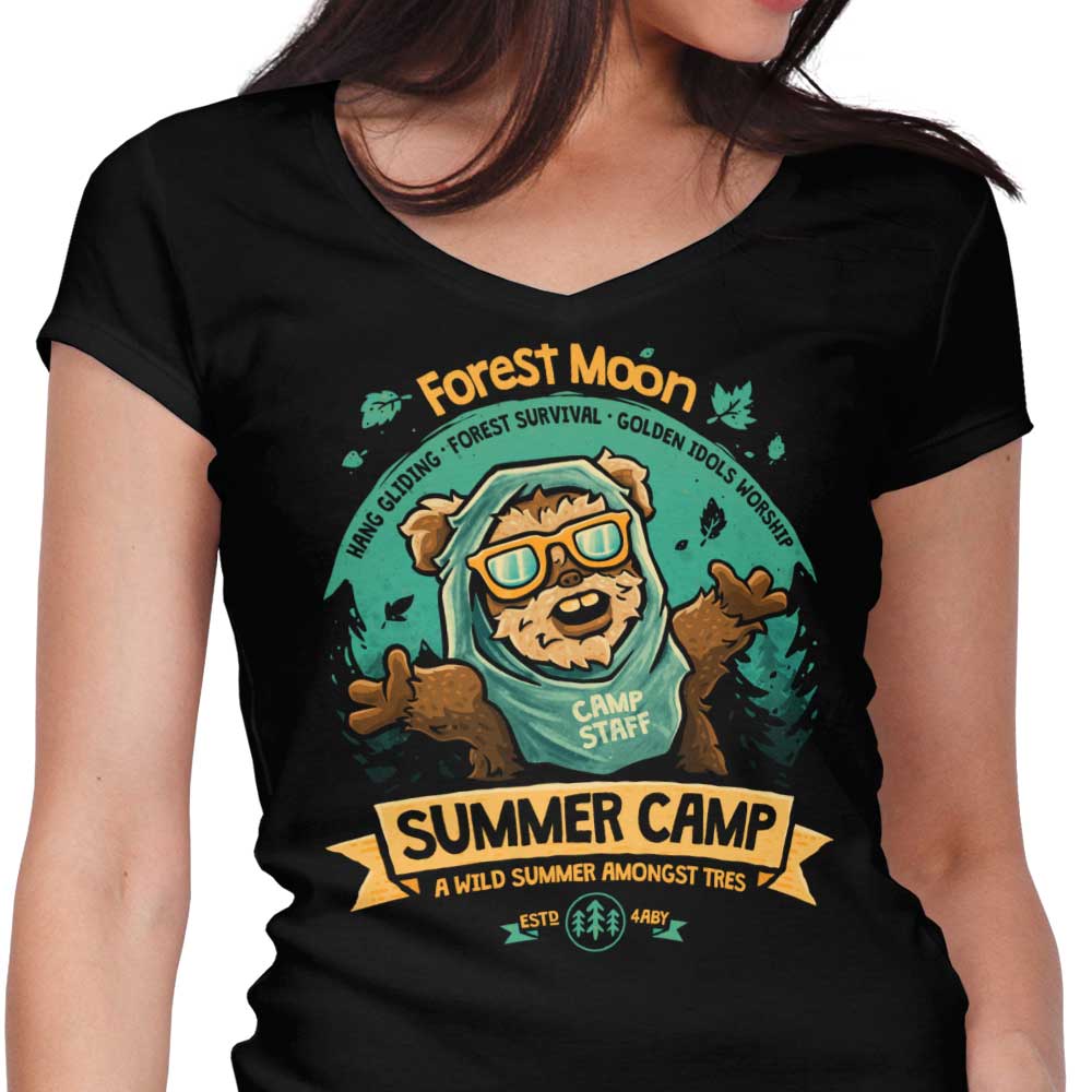 Forest Moon Summer Camp Women's V-Neck - Adult & Kids T-Shirts, Sweatshirts & Hoodies apparel design preview 1