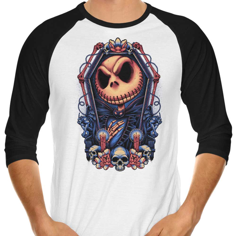 Framed Pumpkin King 3/4 Sleeve Raglan - Adult & Kids T-Shirts, Sweatshirts & Hoodies apparel design preview 1