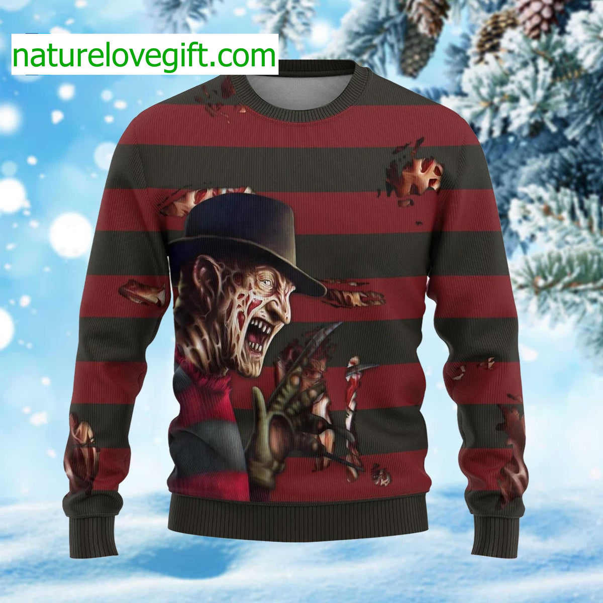 Freddy Krueger Halloween Ugly Sweater product image