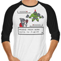 Friendly Foe 3/4 Sleeve Raglan - Adult & Kids T-Shirts, Sweatshirts & Hoodies apparel design preview 1