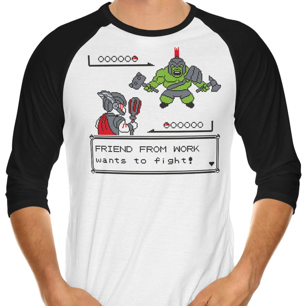Friendly Foe 3/4 Sleeve Raglan - Adult & Kids T-Shirts, Sweatshirts & Hoodies apparel design preview 1