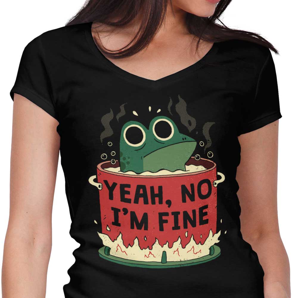 Frog is Fine Women's V-Neck - Adult & Kids T-Shirts, Sweatshirts & Hoodies apparel design preview 1