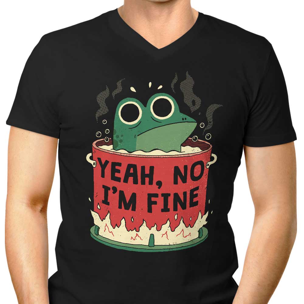 Frog is Fine Men's V-Neck - Adult & Kids T-Shirts, Sweatshirts & Hoodies apparel design preview 1