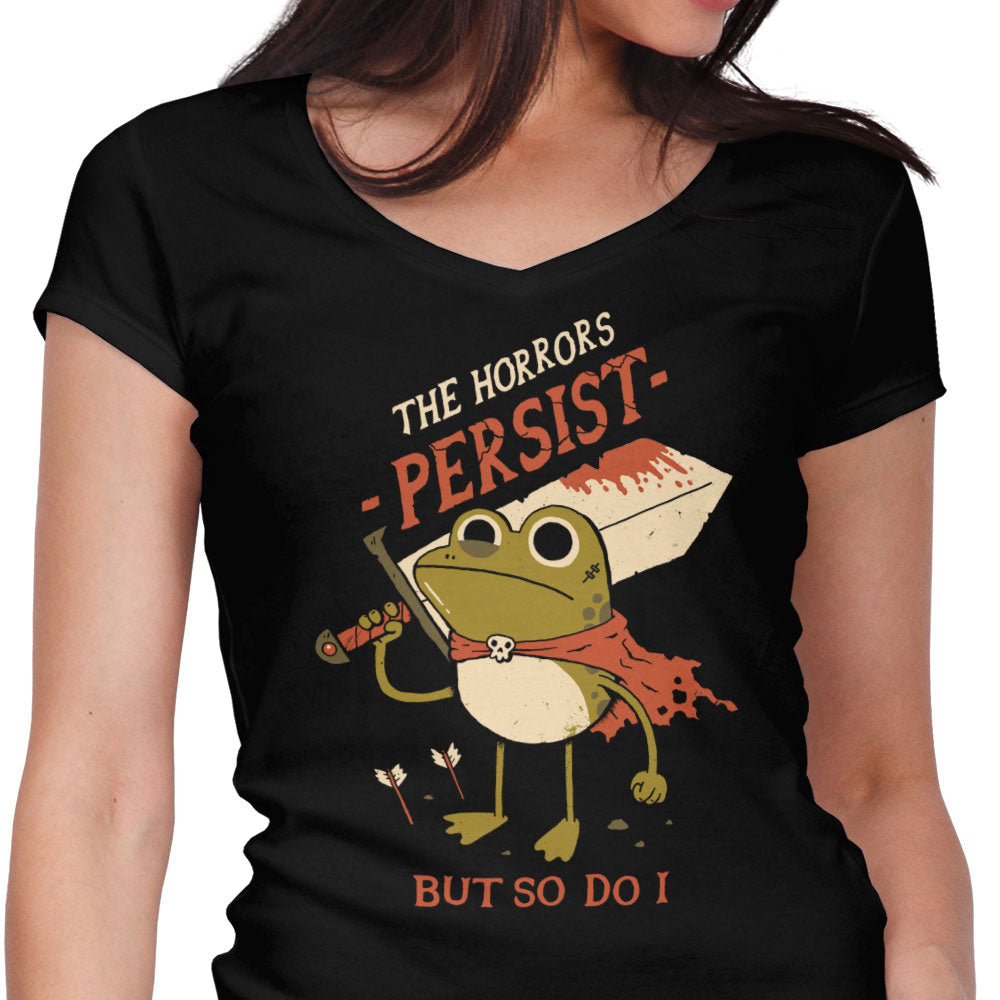 Frogs Persist Women's V-Neck - Adult & Kids T-Shirts, Sweatshirts & Hoodies apparel design preview 1
