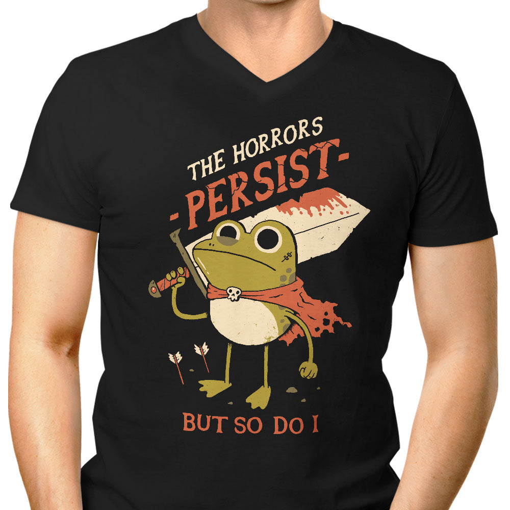 Frogs Persist Men's V-Neck - Adult & Kids T-Shirts, Sweatshirts & Hoodies apparel design preview 1