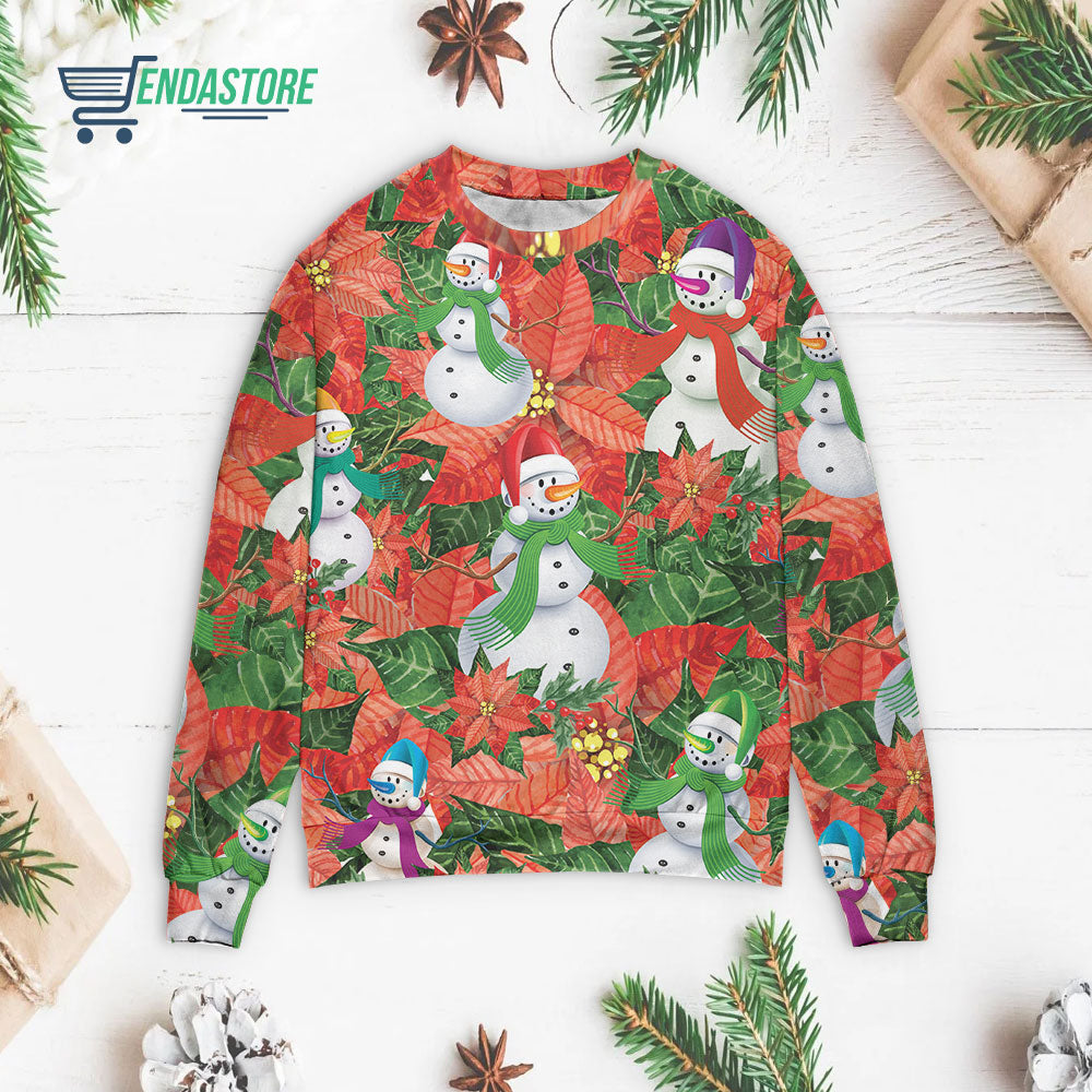 Merry Xmas snowman leaves Christmas sweater product image 3