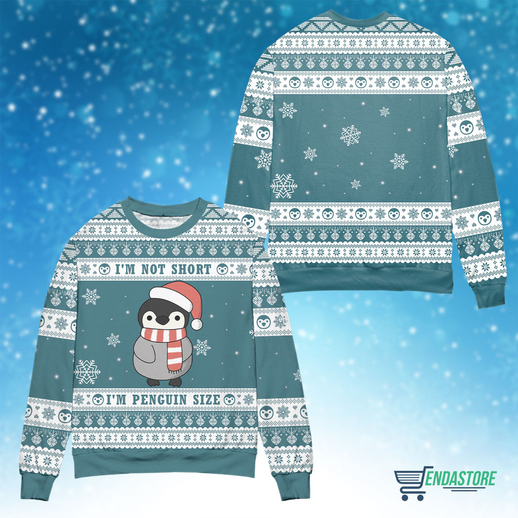 Merry xmas not short penguin size Christmas sweater product image 4