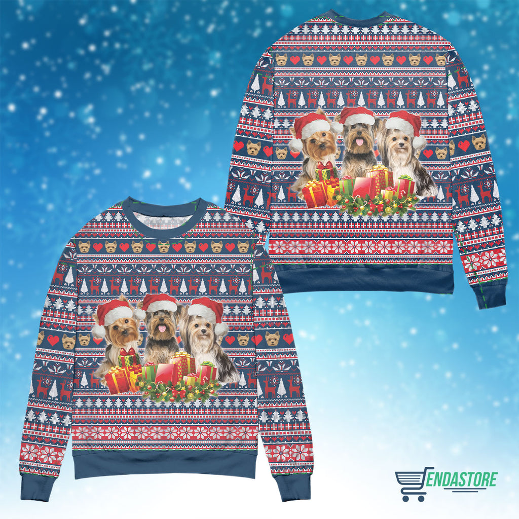 Three lovely yorkshire dog with Christmas sweater product image 4