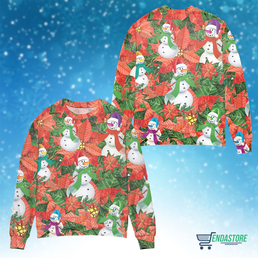 Merry Xmas snowman leaves Christmas sweater product image 4