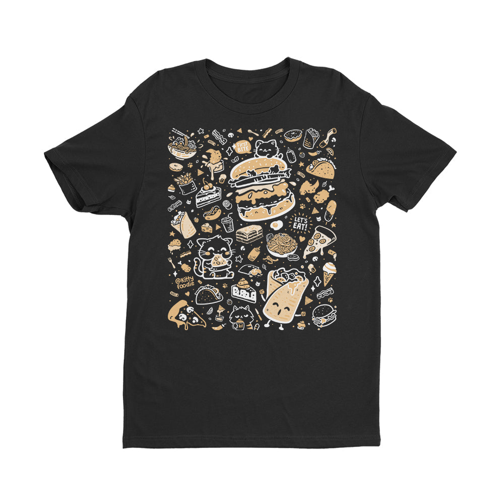 Kitty Foodie Doodle - Adult & Kids T-Shirts, Sweatshirts & Hoodies apparel design preview 1