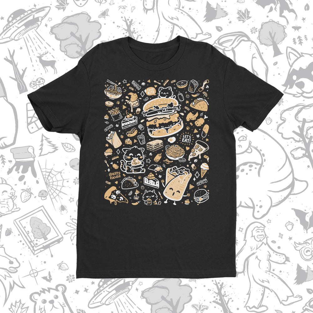 Kitty Foodie Doodle - Adult & Kids T-Shirts, Sweatshirts & Hoodies apparel design preview 2
