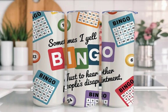 Sometimes I Yell Bingo 20 oz Skinny Tumbler Cup With - Adult & Kids T-Shirts, Sweatshirts & Hoodies apparel design preview 1