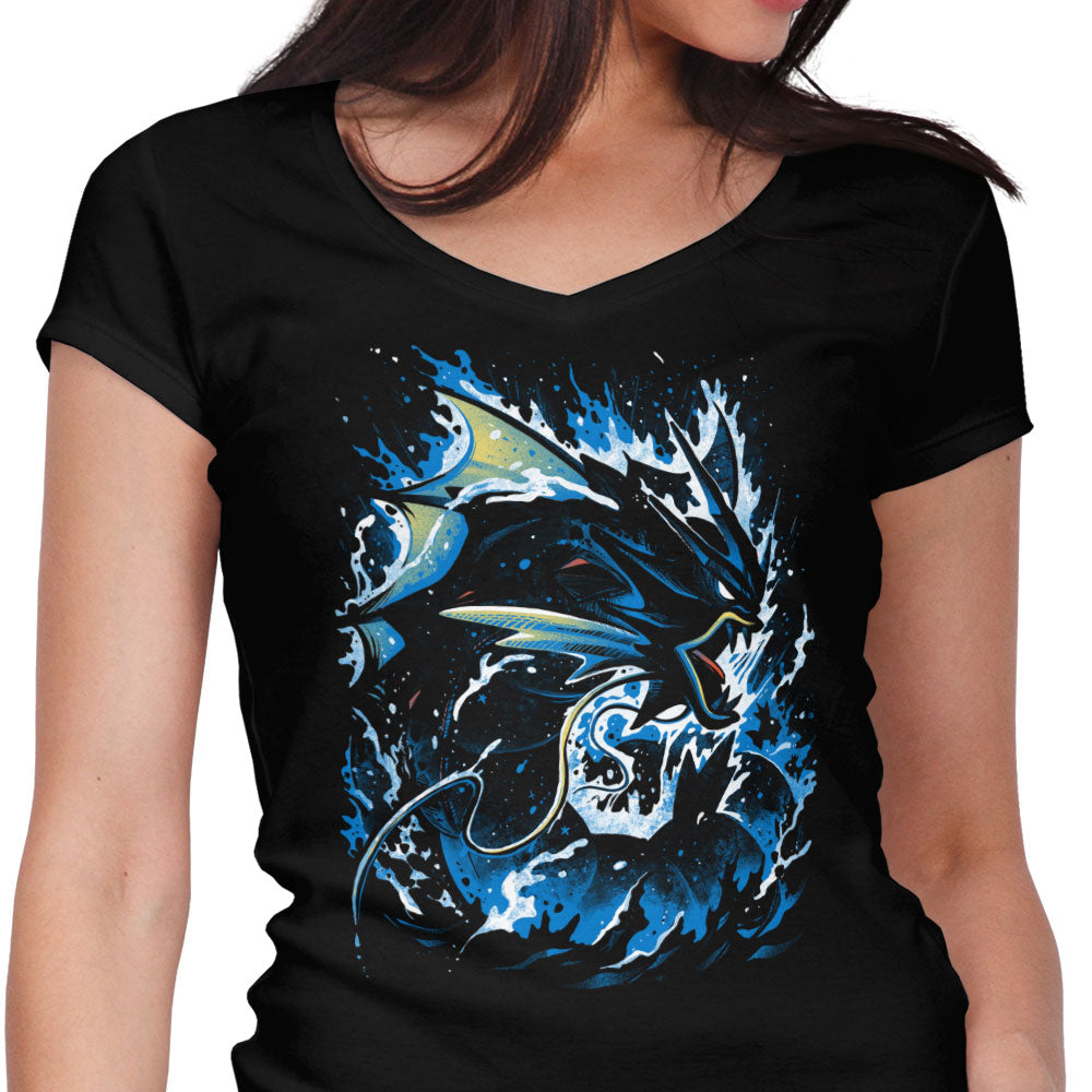 Fury of the Sea Women's V-Neck - Adult & Kids T-Shirts, Sweatshirts & Hoodies apparel design preview 1