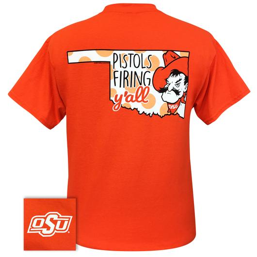 Oklahoma State University OSU Pistols Firing Y'all - Adult & Kids T-Shirts, Sweatshirts & Hoodies apparel design preview 1