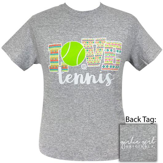 Girlie Girl Originals Preppy Love Tennis Leopard - Adult & Kids T-Shirts, Sweatshirts & Hoodies apparel design preview 1