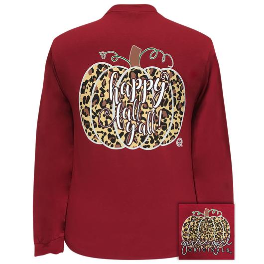 Girlie Girl Originals Preppy Happy Fall Y'all Leopard - Adult & Kids T-Shirts, Sweatshirts & Hoodies apparel design preview 2