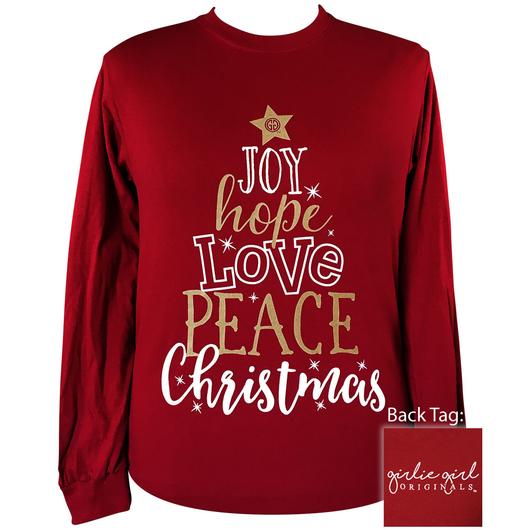 Girlie Girl Originals Preppy Joy Hope Love Peace - Adult & Kids T-Shirts, Sweatshirts & Hoodies apparel design preview 1