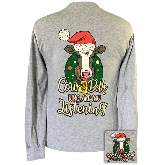 Girlie Girl Originals Preppy Cowbells Ring Holiday - Adult & Kids T-Shirts, Sweatshirts & Hoodies apparel design preview 2