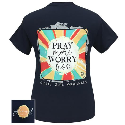 Girlie Girl Originals Preppy Pray More Worry Less - Adult & Kids T-Shirts, Sweatshirts & Hoodies apparel design preview 1