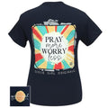 Girlie Girl Originals Preppy Pray More Worry Less - Adult & Kids T-Shirts, Sweatshirts & Hoodies apparel design preview 1