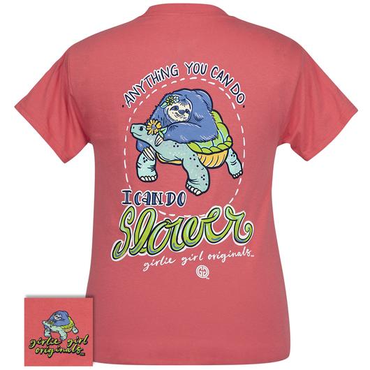 Girlie Girl Originals Preppy Do Slower Turtle Sloth - Adult & Kids T-Shirts, Sweatshirts & Hoodies apparel design preview 1