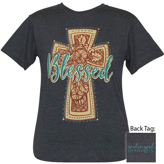 Girlie Girl Originals Preppy Blessed Western Cross - Adult & Kids T-Shirts, Sweatshirts & Hoodies apparel design preview 2