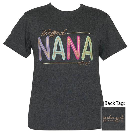 Girlie Girl Originals Preppy Blessed Nana Glitter - Adult & Kids T-Shirts, Sweatshirts & Hoodies apparel design preview 1