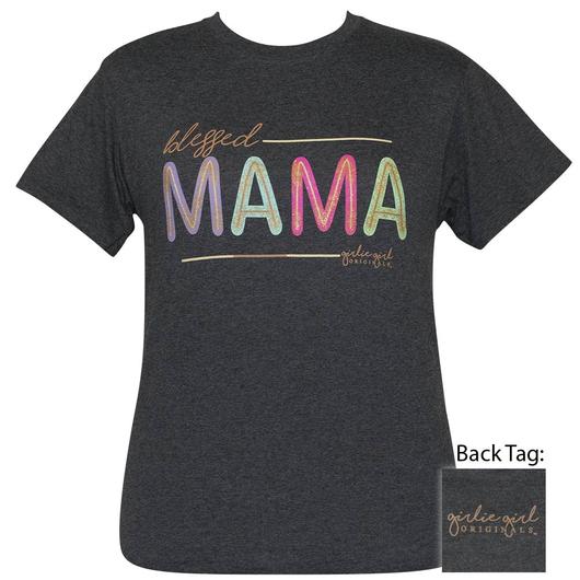 Girlie Girl Originals Preppy Blessed Mama Glitter - Adult & Kids T-Shirts, Sweatshirts & Hoodies apparel design preview 1