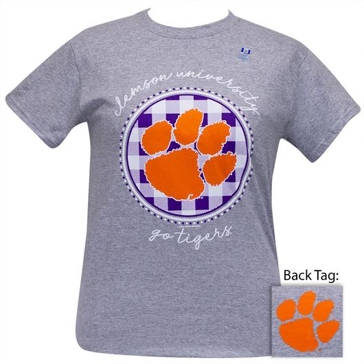 South Carolina Clemson Buffalo Plaid Logo Sports Grey - Adult & Kids T-Shirts, Sweatshirts & Hoodies apparel design preview 1