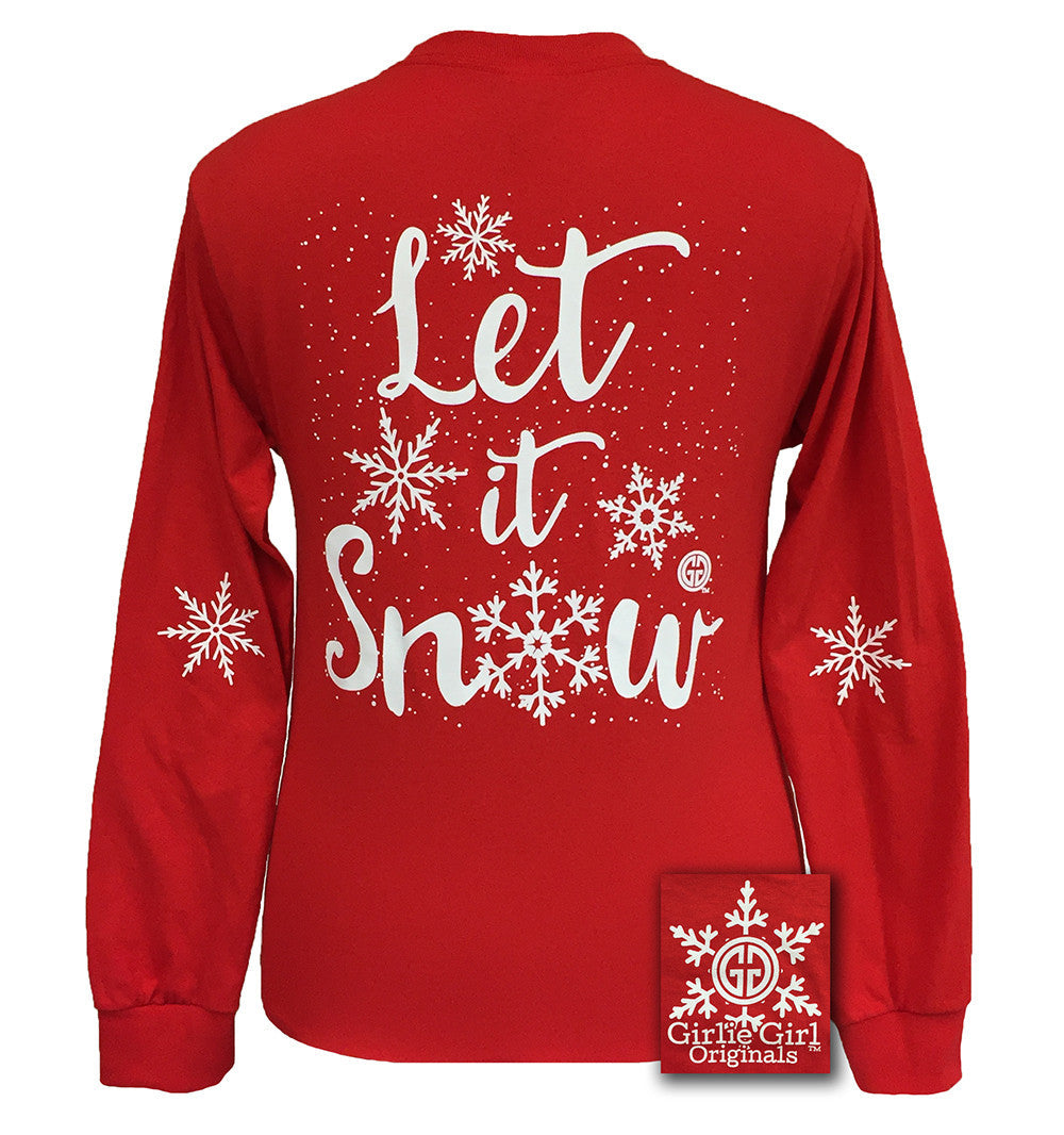 Girlie Girl Originals Let It Snow Holidays Red - Adult & Kids T-Shirts, Sweatshirts & Hoodies apparel design preview 1