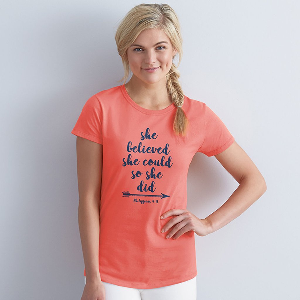 Grace Truth She Believed Could Arrow Christian - Adult & Kids T-Shirts, Sweatshirts & Hoodies apparel design preview 1