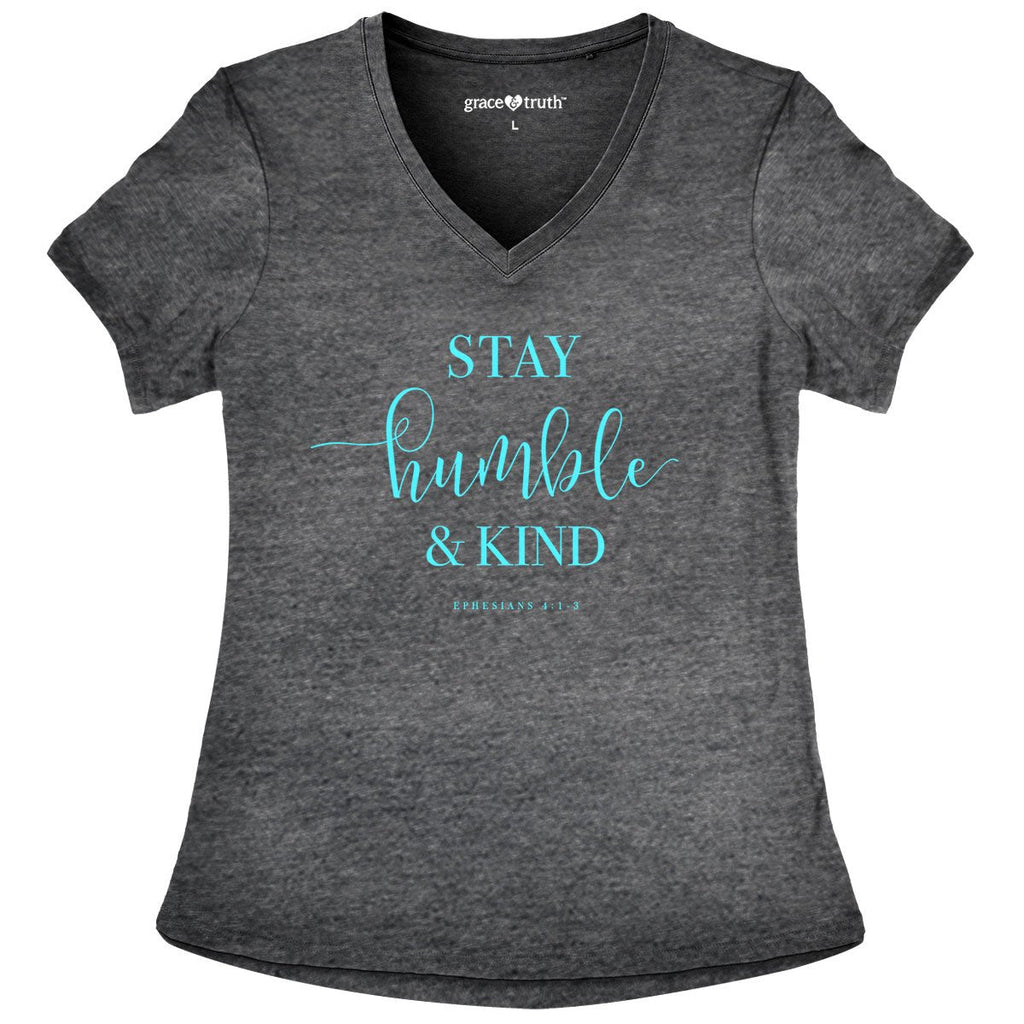 Grace Truth Stay Humble Kind V-Neck Christian - Adult & Kids T-Shirts, Sweatshirts & Hoodies apparel design preview 2