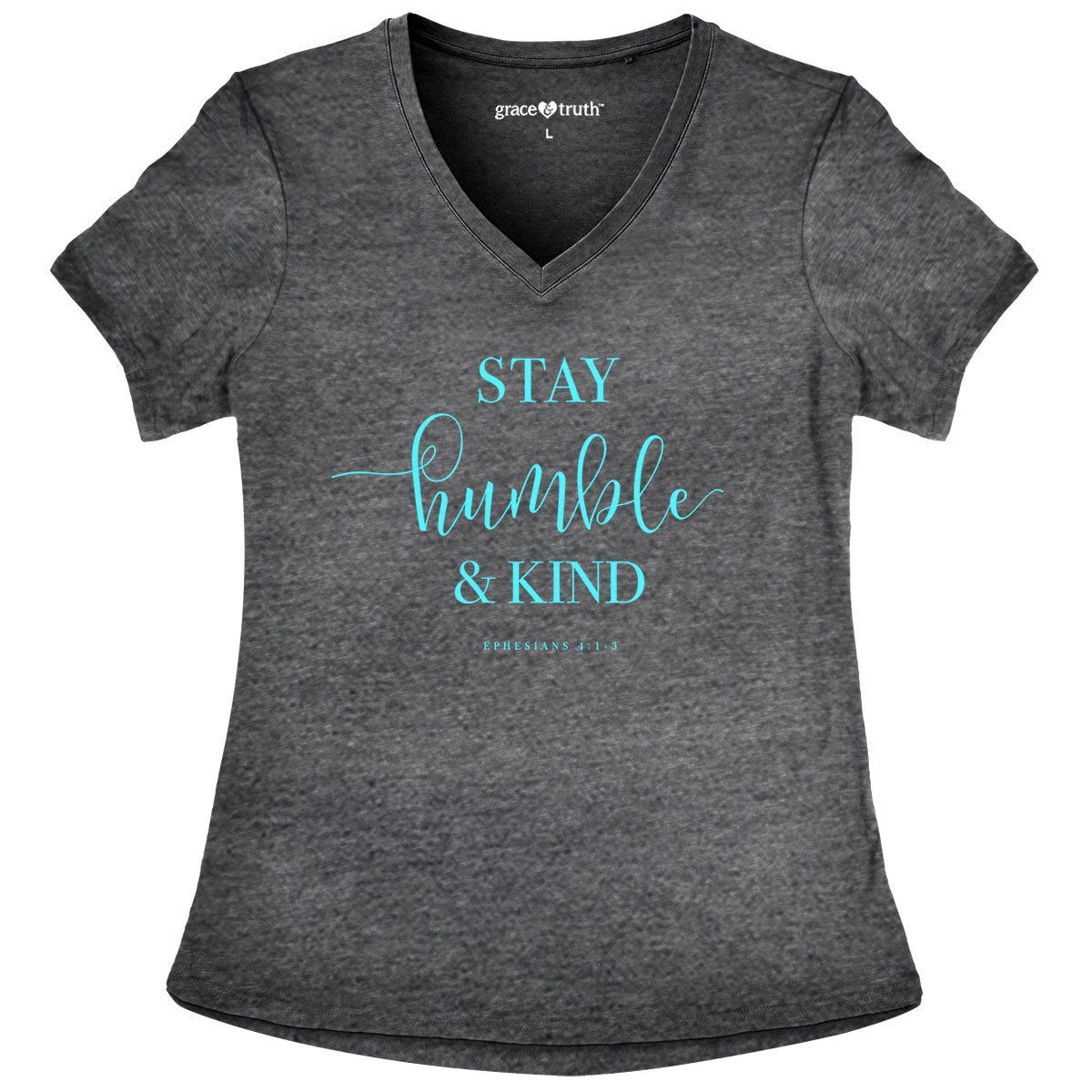 Grace Truth Stay Humble Kind V-Neck Christian - Adult & Kids T-Shirts, Sweatshirts & Hoodies apparel design preview 2