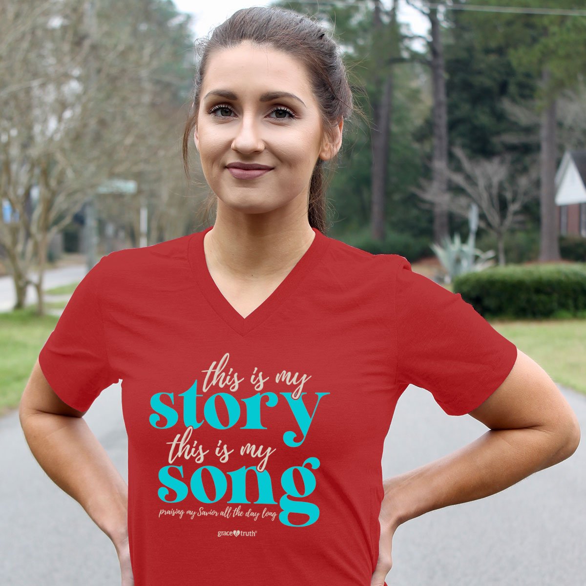 Cherished Girl Grace Truth This Is My Story Christian - Adult & Kids T-Shirts, Sweatshirts & Hoodies apparel design preview 2