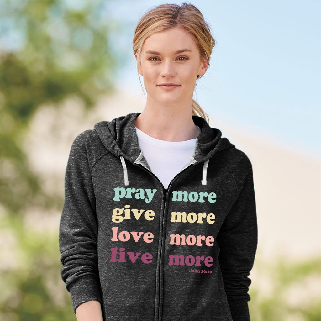 Grace truth Terry Zip Live More - Adult & Kids T-Shirts, Sweatshirts & Hoodies apparel design preview 2